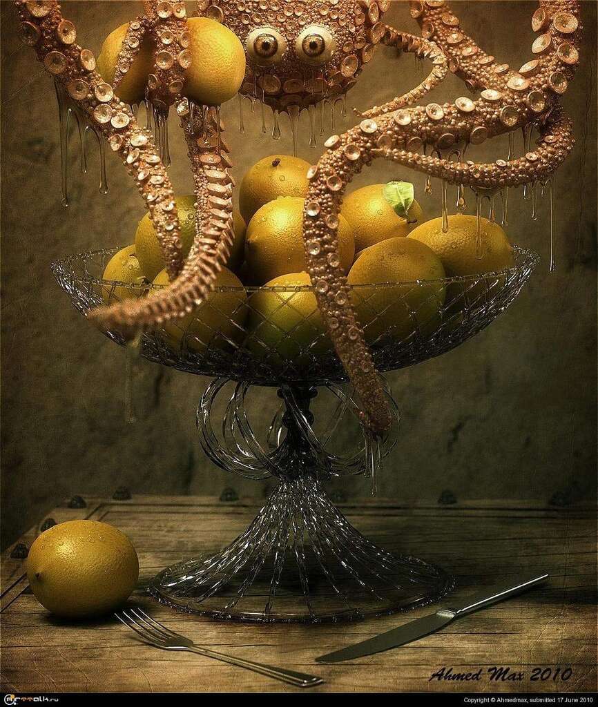 Monster Near A Basket Of Lemons