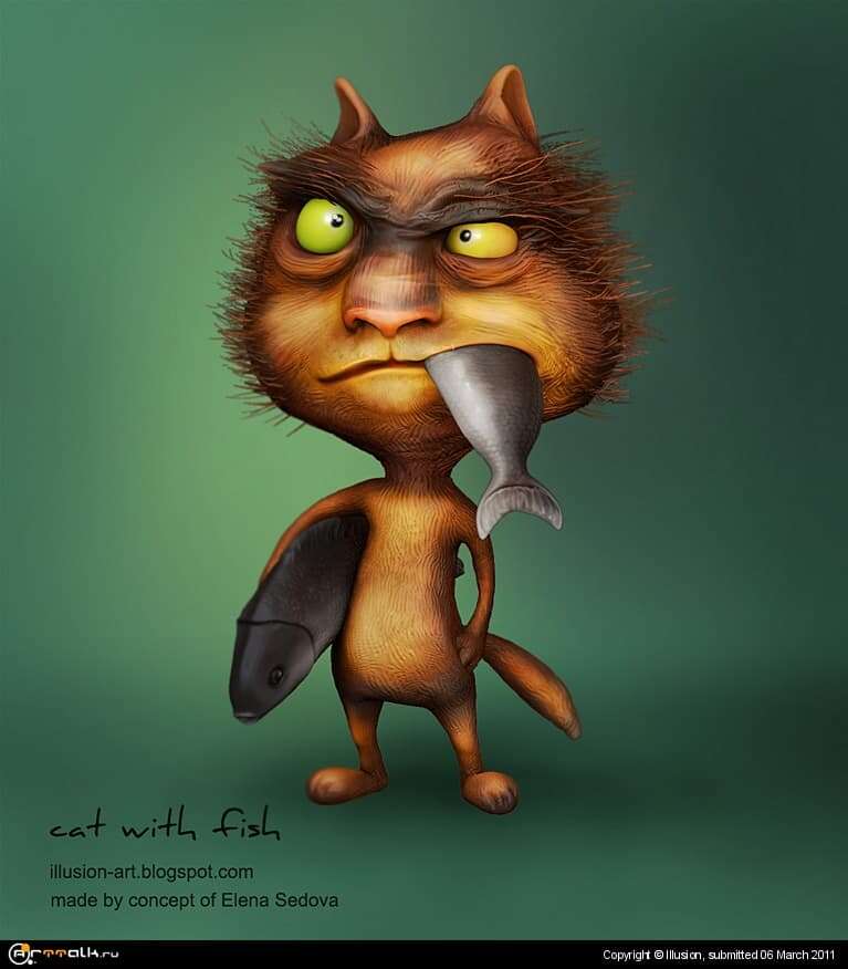Cat With Fish