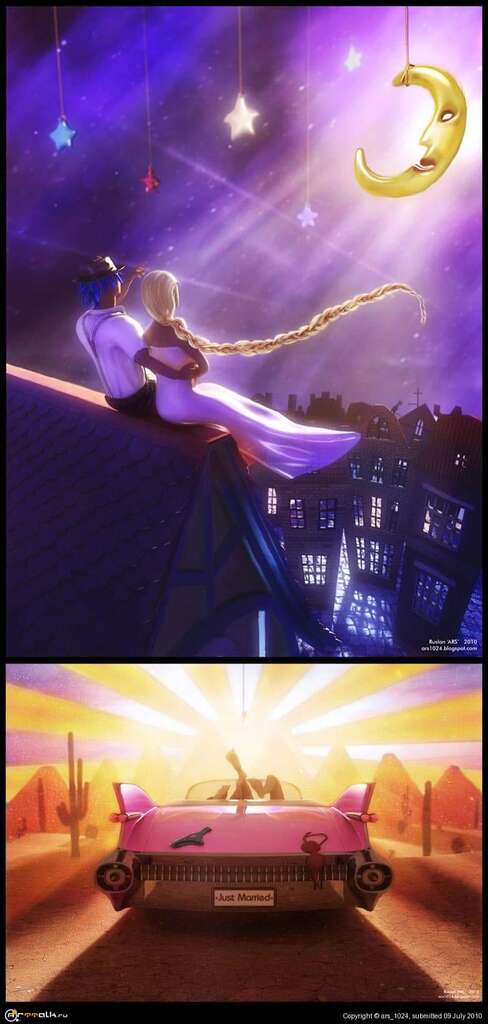 Moonlight And Sunset Pics