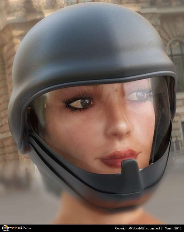 Девушка в шлеме