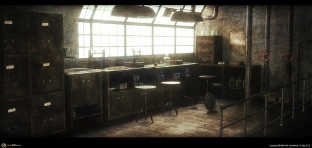 Покинутая лаборатория.