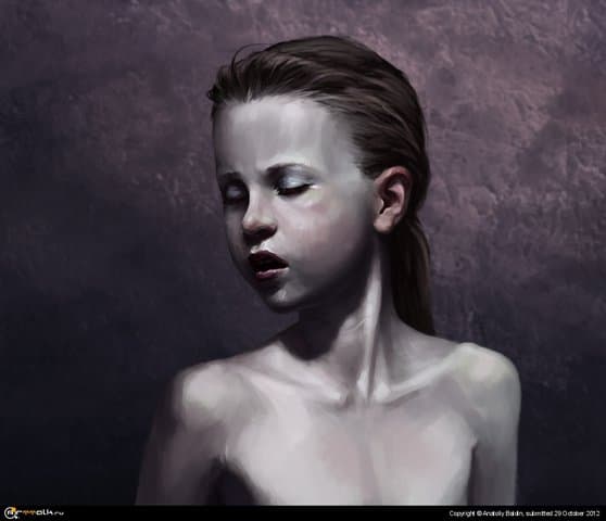 портрет с почти невидимой слезинкой