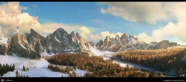 Snow Mountains/sunrise