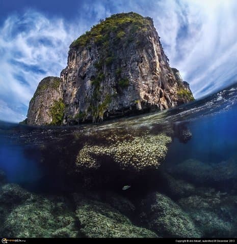 Thailand Lone Rock In The Andaman Sea