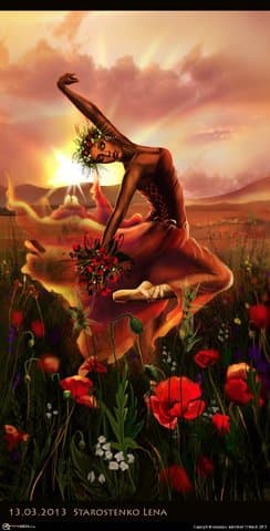 Dancer Among The Flowers