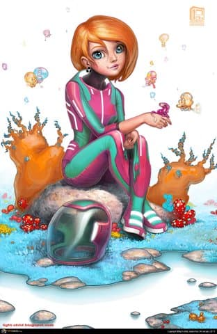 Девушка космонавт