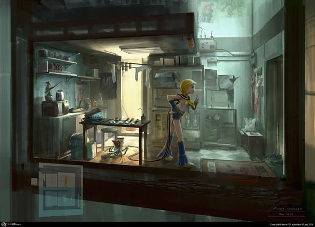 Cyberpunk. Otaku Place, Kitchen