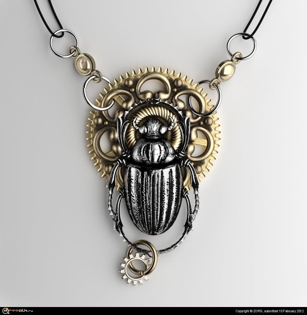 Mythological Steampunk Bug Pendant