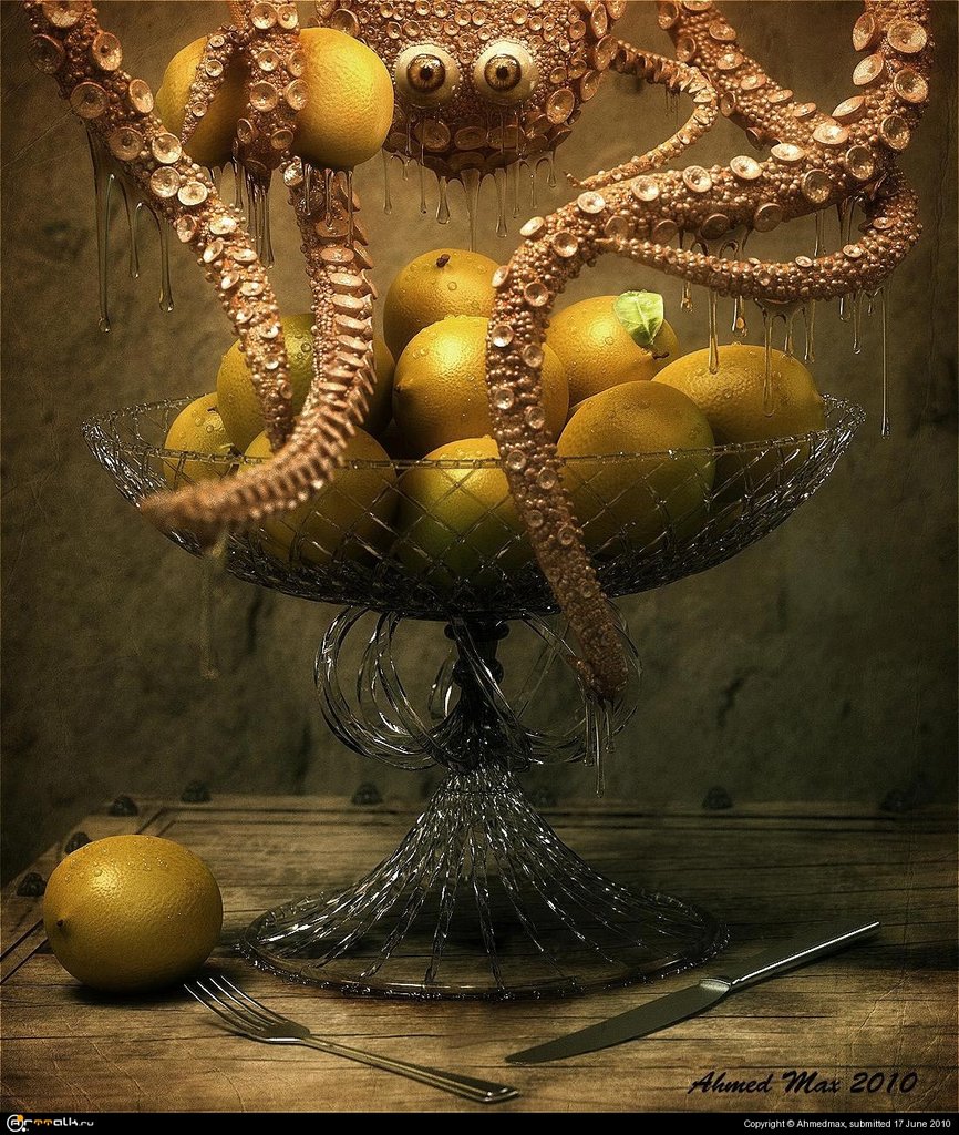 Monster Near A Basket Of Lemons