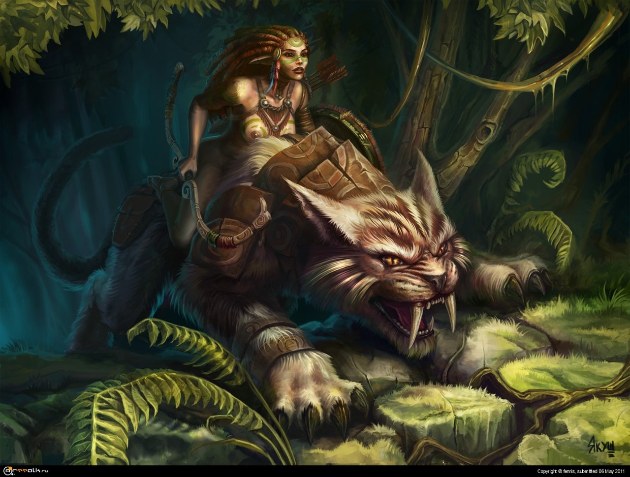 Девчонка на кошке