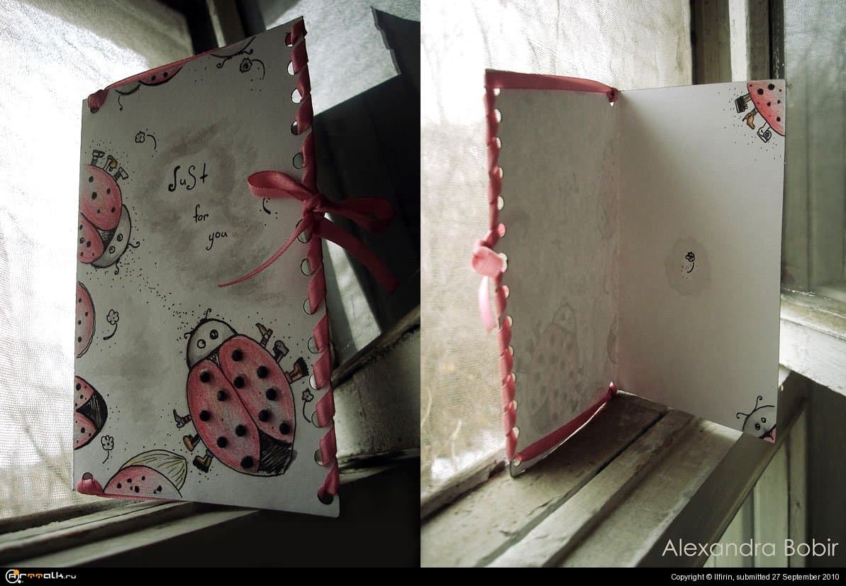 Открытки. Божьи коровки.