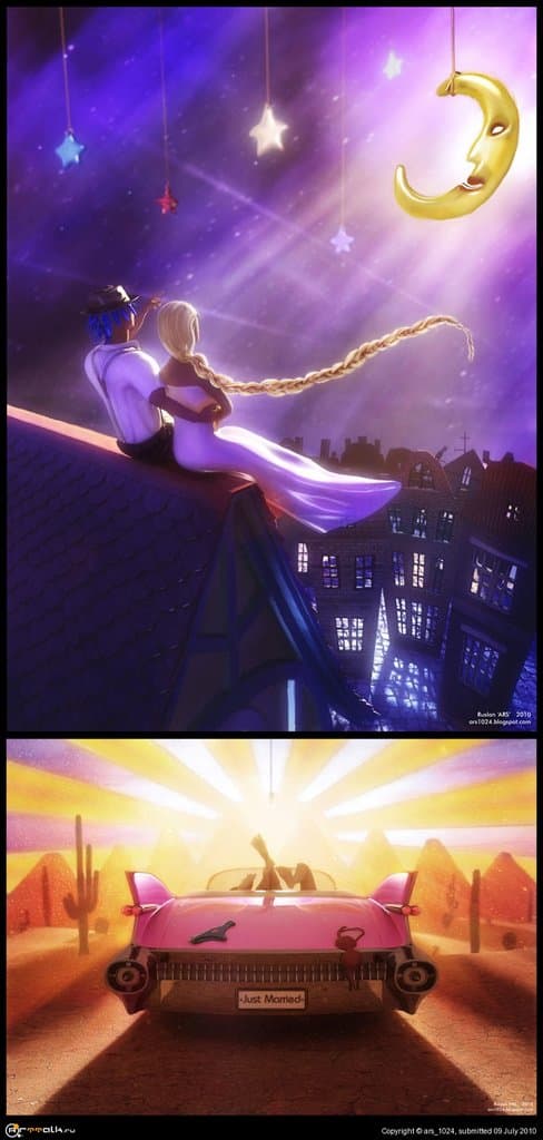 Moonlight And Sunset Pics