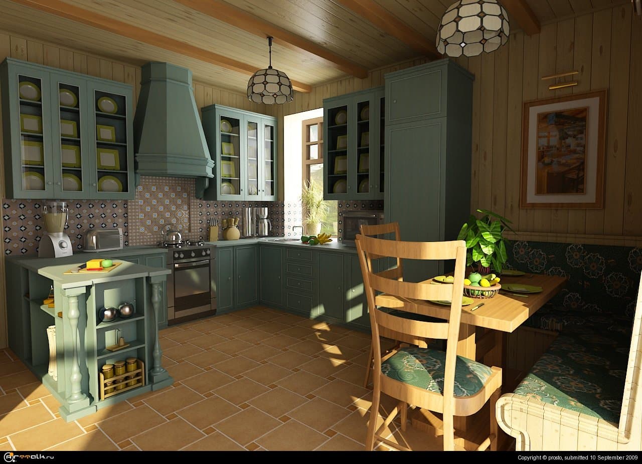 Домик в горах. Кухня.