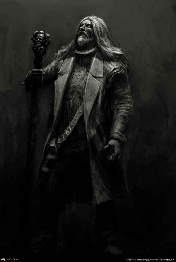 Старик с посохом