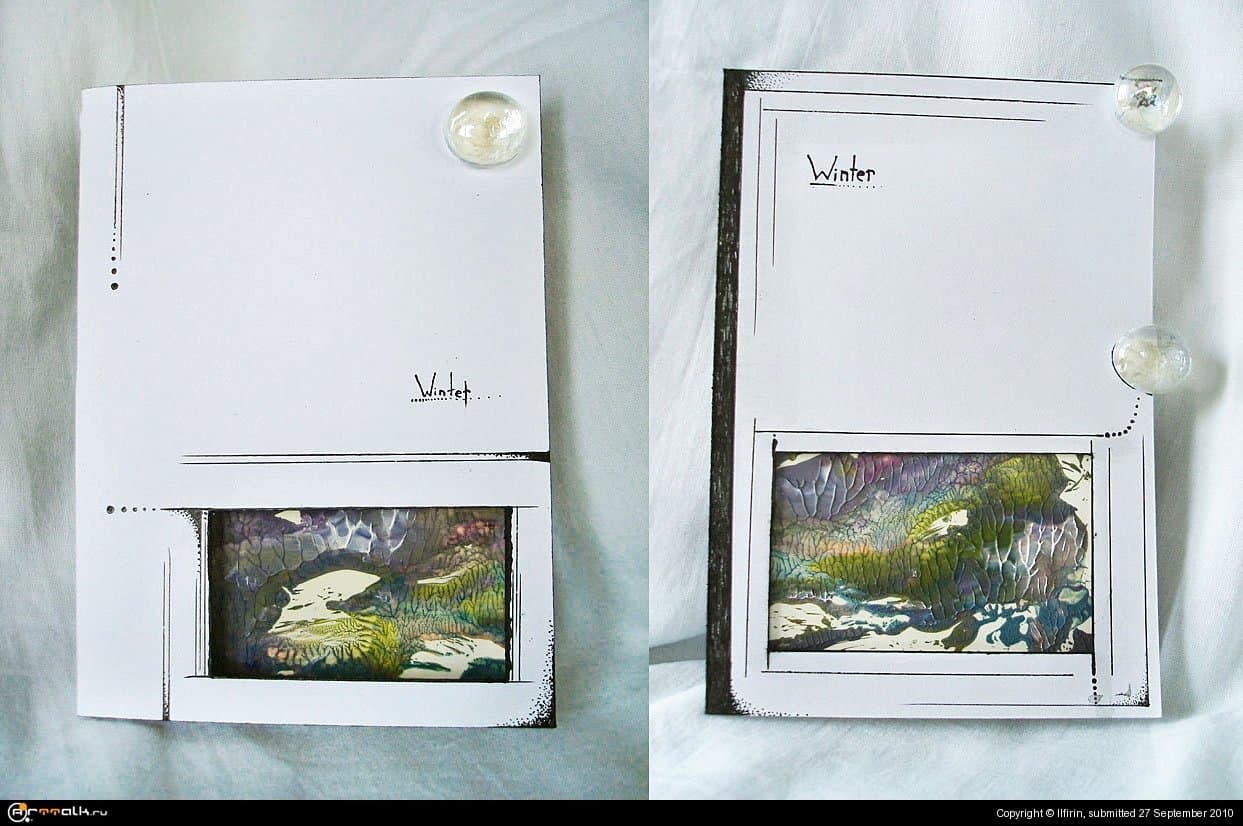 Открытки. Монотипии.