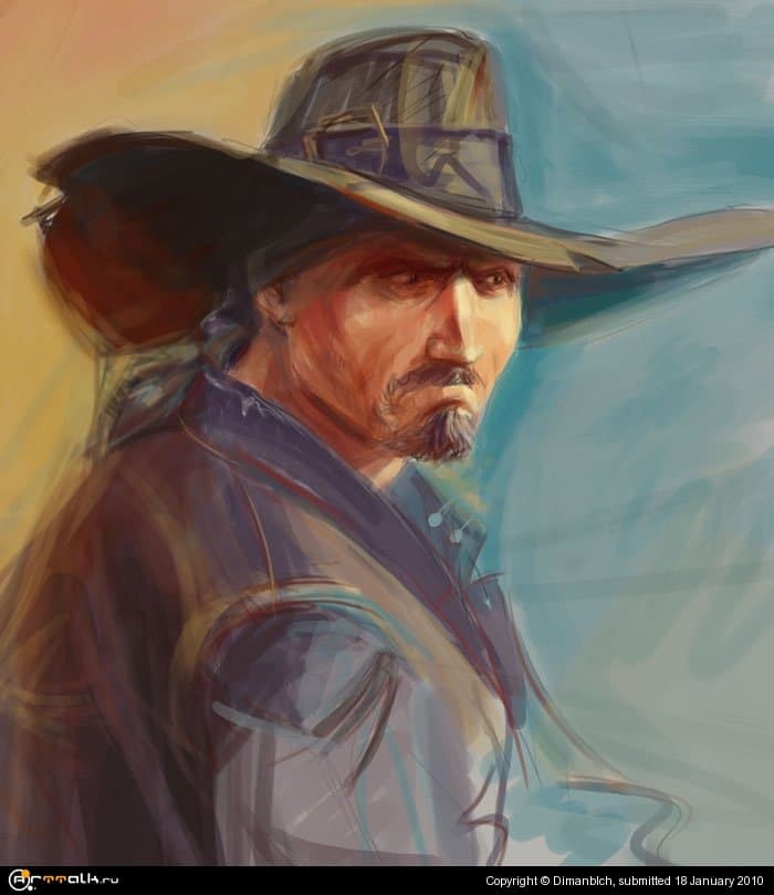 человек в шлапе