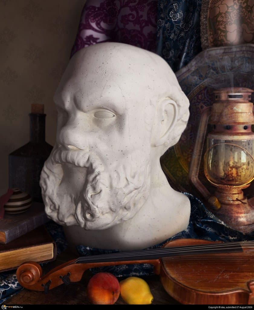 Натюрморт с головой Сократа.