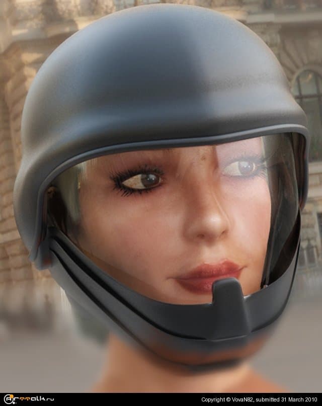 Девушка в шлеме