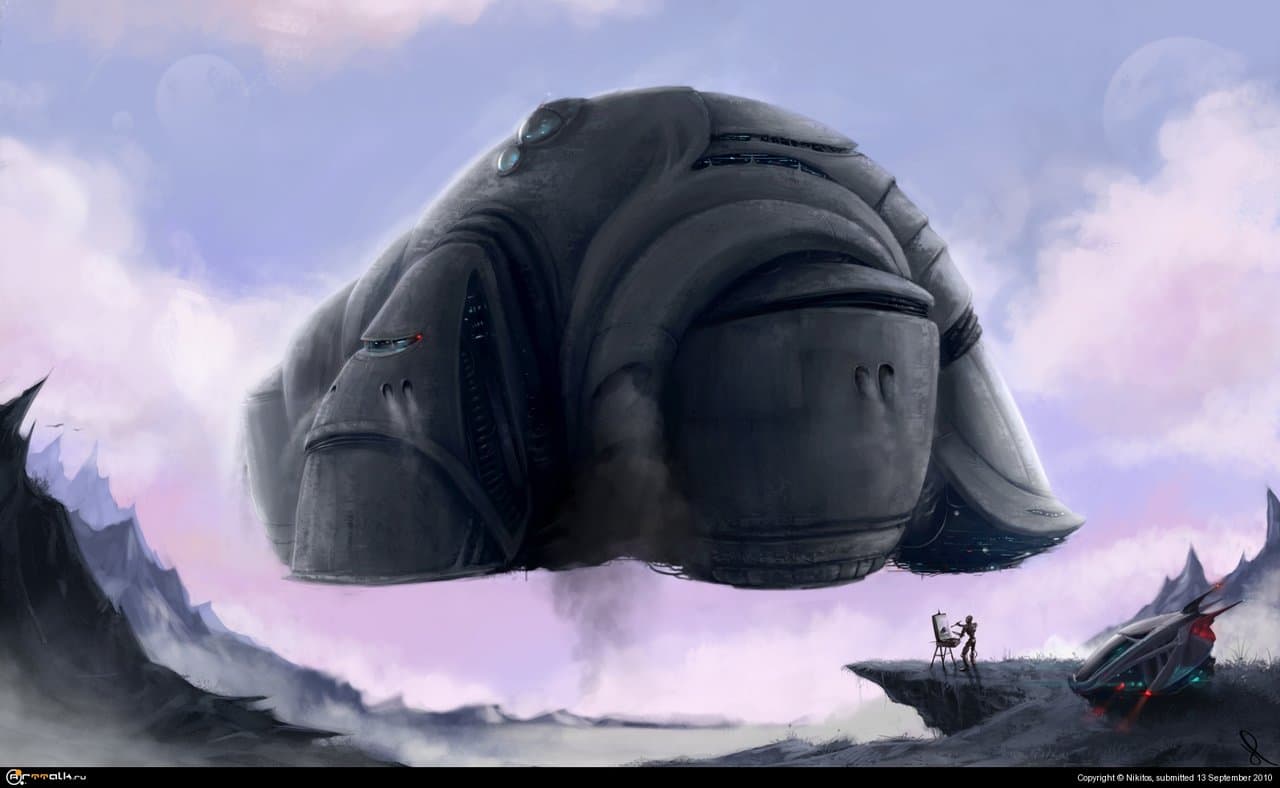 грузовой транспортник, который бы я написал маслом, если бы был роботом