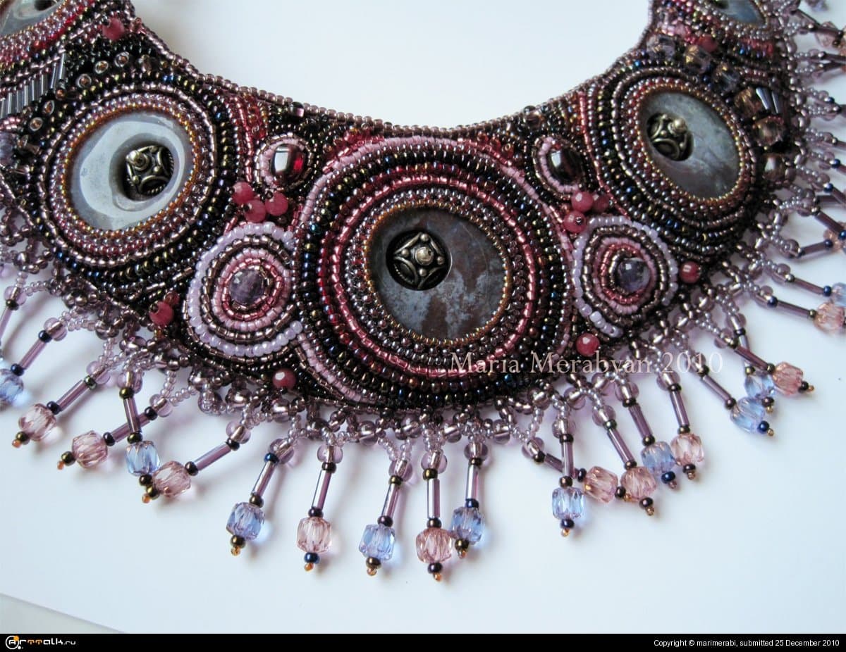 Колье -Сиреневый закат