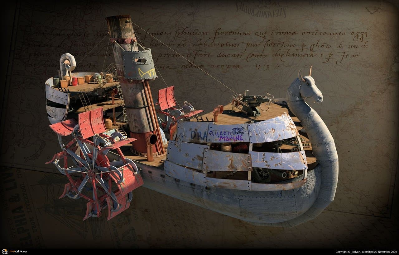 Паровой драккар \"Королева морских драконов\" (\"dra''queen Marine\")