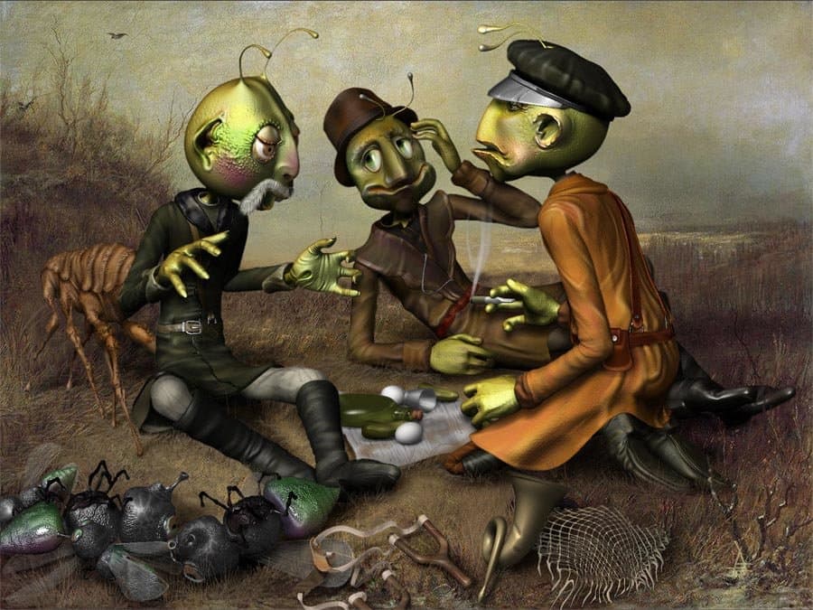 охотники ни привале