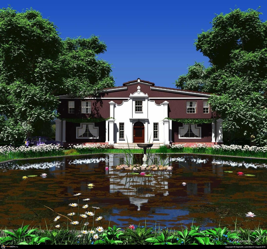 Пруд в саду усадьбы Ормаринс. Капская провинция, ЮАР.