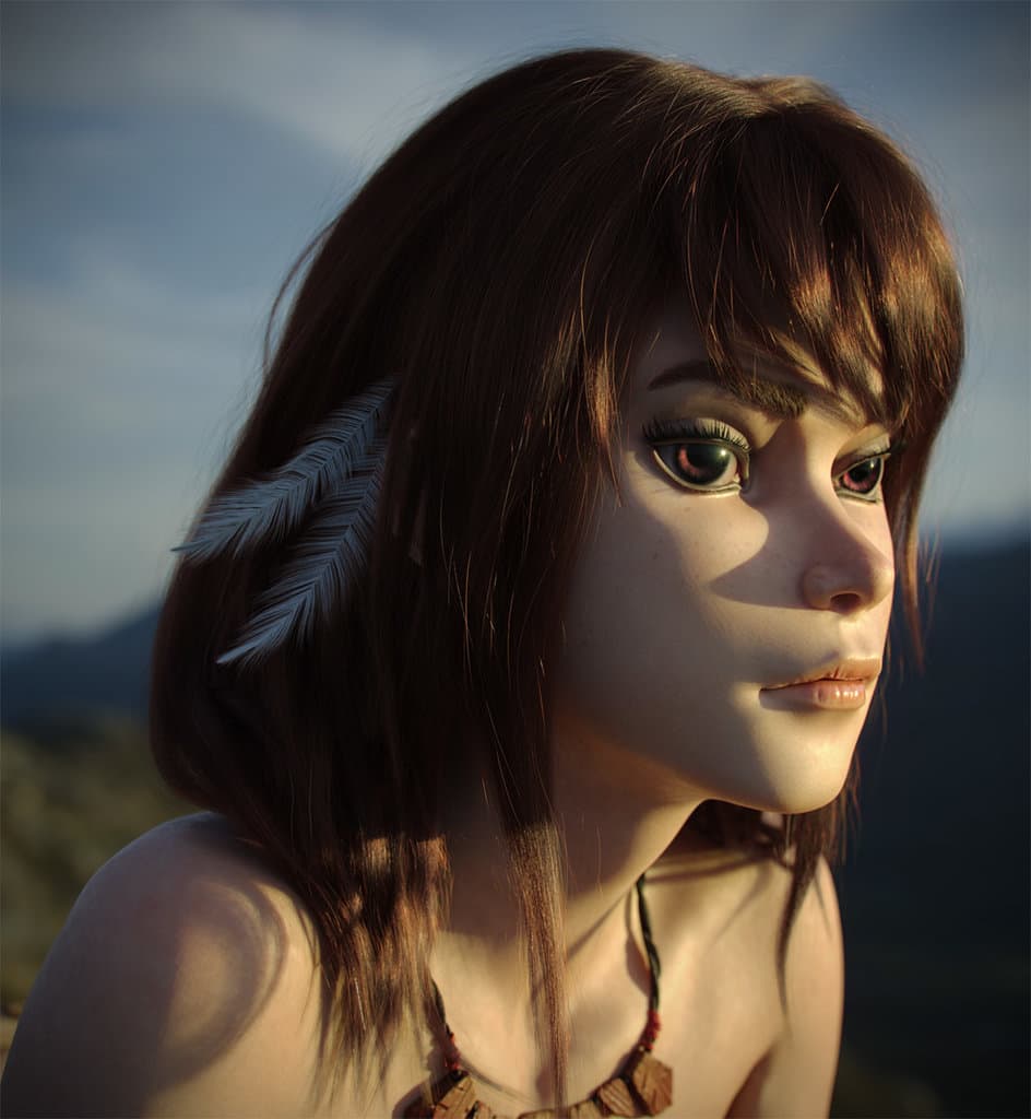 Hair&Fur&Feathers + Lookdev+Render&Lighting for Bear rider(collaboration with Maria Panfilova)